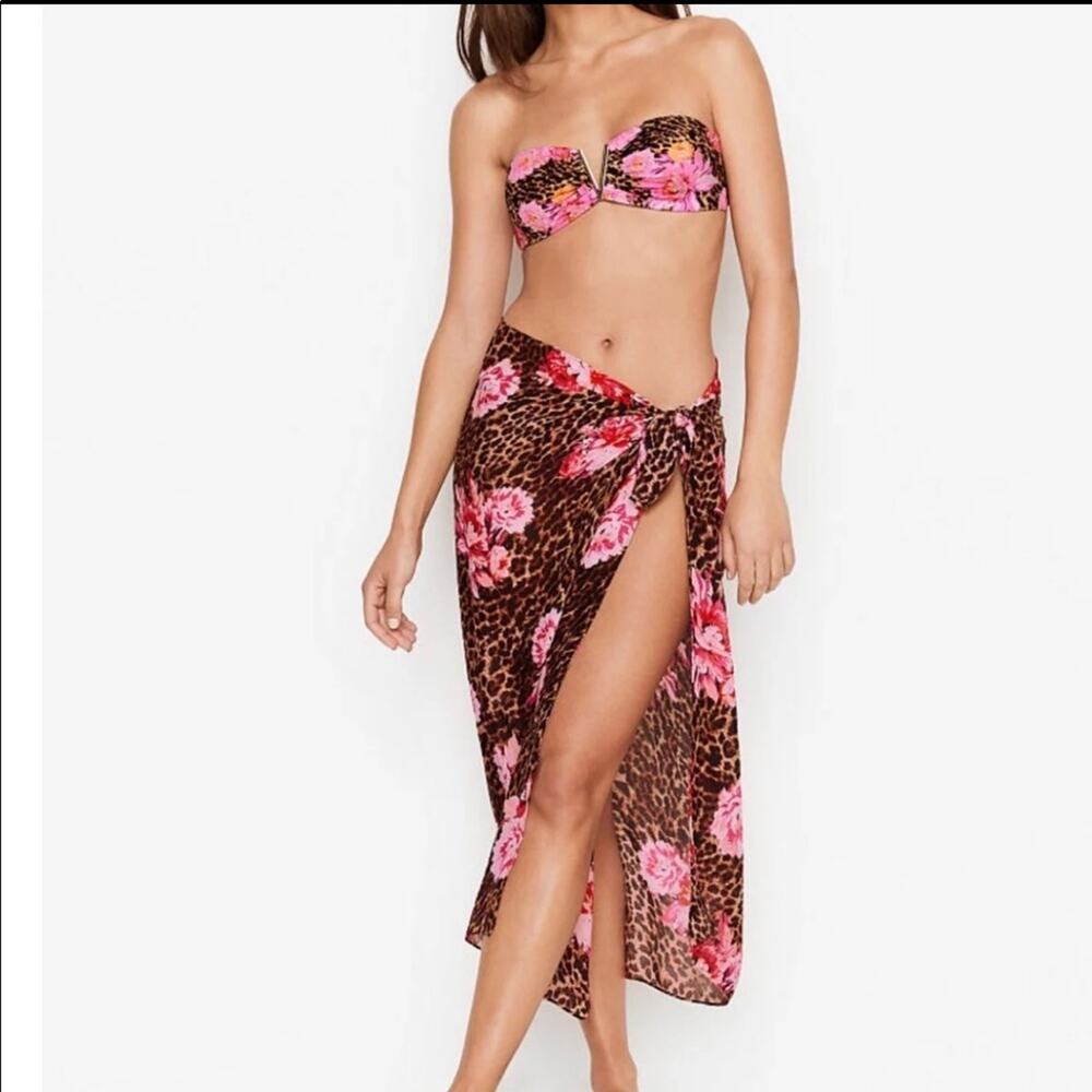 Victoria’s Secret Floral Leopard Sarong Cover Up